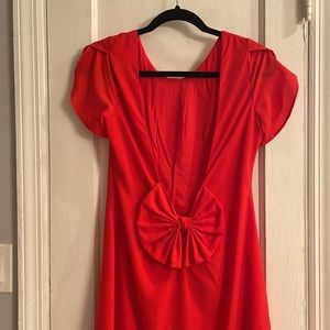 Hot pink low back dress